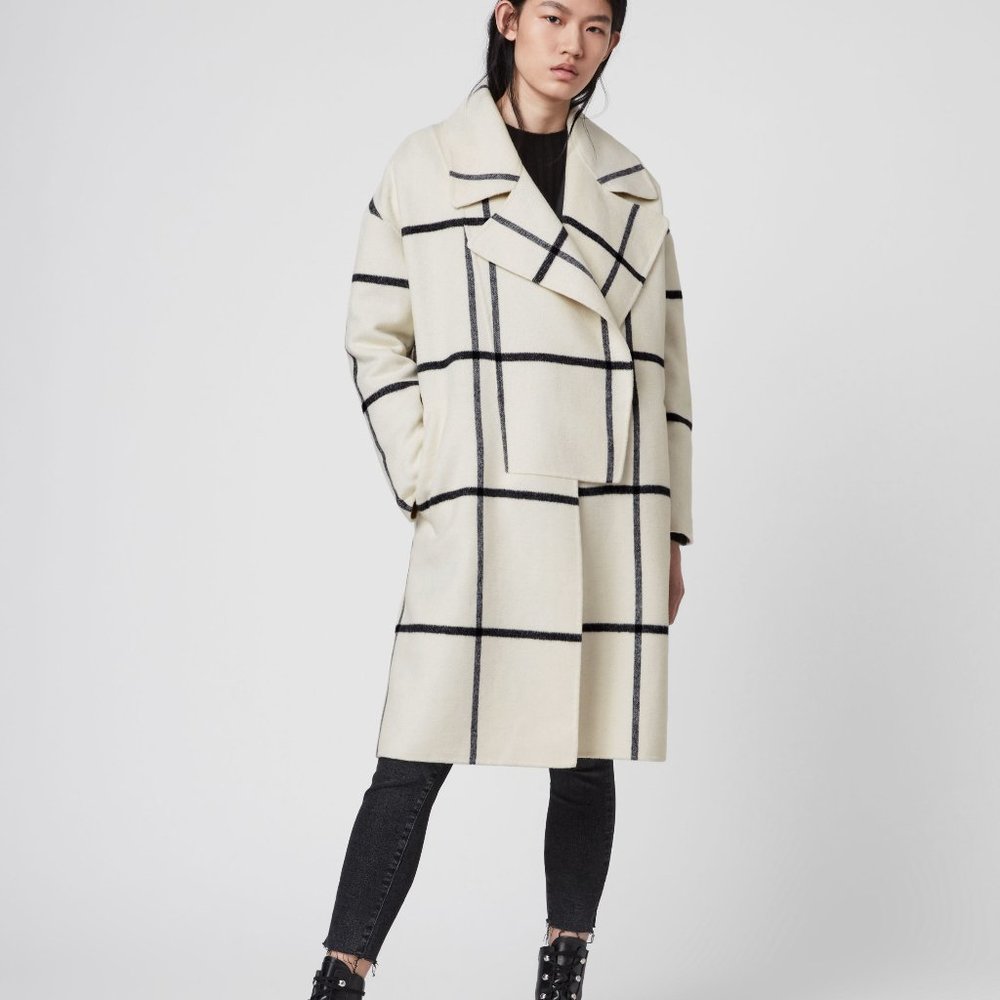 ALL SAINTS Ryder Check Coat
